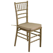 Chaise en bois chiavari doré avec coussin doré 40x40h43 - 92 cm
