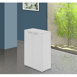 Cabinet de bureau Deux portes avec serrure blanche White H129x90x45cm