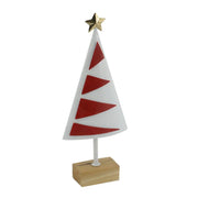 Sapin en métal blanc rouge cm15x6h34