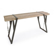 Console en acier avec plateau en bois BLOCKS 153x44 h76 cm