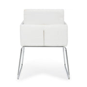 Chaise avec accoudoirs en simili cuir Blanc SIXTY 60x54x h80,5 cm