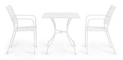Table en acier blanc Kelsie 70x70 cm