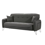 Canapé-lit trois places en tissu CROWN Gris 215x94x h98 cm