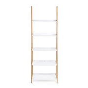 Étagères de bibliothèque en bois en bambou dans le MDF laquée Opaque CM 62.5x 40xh. 180