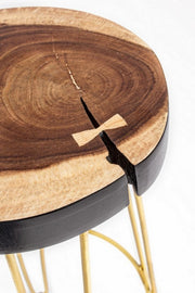 Tabouret de bar en bois doré style Atmosphere