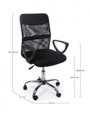 Fauteuil de bureau à roulettes hauteur réglable 94-104h