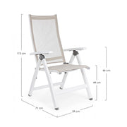 Fauteuil d'extérieur pliant CRUISE Blanc 59x71x h 113 cm