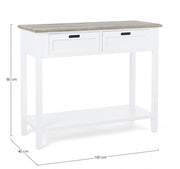 Console rustique Dorotea 2 tiroirs shabby