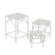 Piédestal en métal jessica 1-3 pinceau blanc carré cm30x30h43