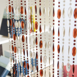 Rideau en perles plastique Bronze / Crist/ Cognac