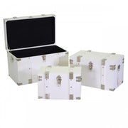 Coffre en bois 1-3 blanc rectangulaire