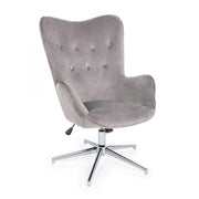 Fauteuil contemporain Farida en velours gris