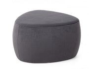 Pouf Stone effet velours gris foncé
