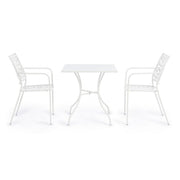Table en acier blanc Kelsie 70x70 cm
