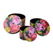 Boîte ronde en éco-cuir 1-3 multicolore cmø27h17,5