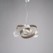 Lustre suspension moderne en fer blanc et gris tourterelle une lumière cm 54x h25