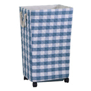Panier de tissu bleu rectangulaire avec roues CM40x30H70