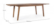 Table d'extérieur extensible en bois VARSAVIA 180 - 240x90x h76 cm