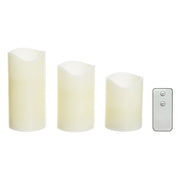Set 3 Bougies Avorio LED IR Ø75xH10-12,5-15cm