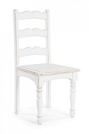Chaise en bois de style rustique blanc minable