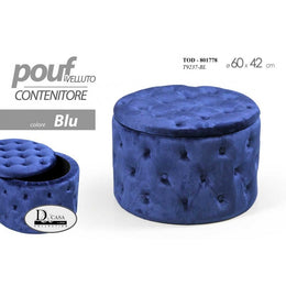 Pouf rétro bleu bleu 60 cm