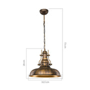 Suspension Tarus style industriel or antique MDL4468