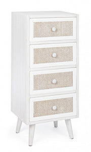 Commode chambre quatre tiroirs Blanc MONTIEL 38x30,5x h91 cm