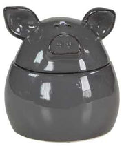 Boîte en céramique gris foncé ca-5657 cm. 16,5 x 16,5 h 18