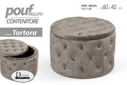 Pouf rétro Tortora Container ouvrir de 60 cm cm 42 h