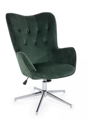 Fauteuil design en velours vert