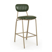 Tabouret de bar vintage Addy vert foncé 41x51x100h cm