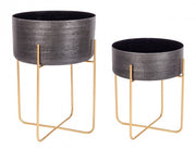 Lot de 2 portes aluminium style design noir