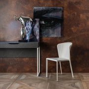 Chaise en similicuir et assise blanche 49x56x82h cm