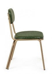 Chaise moderne Addy en acier recouvert de couleur rétro vert foncé