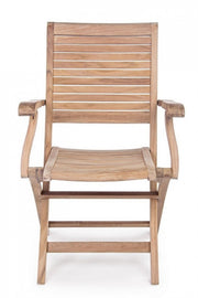 Chaise en bois de style naturel avec accoudoirs