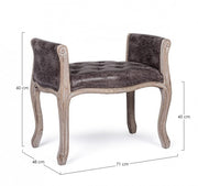 Banc simple foncé en tissu effet cuir de style design