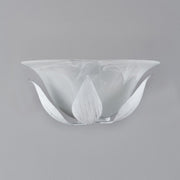 Applique murale en fer blanc argenté une lumière Verre albâtre blanc 30x h14cm