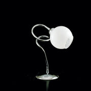 Lampe de chevet en fer chromé poli avec verre blanc 1 lumière 22xh.28 cm