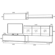 Système de mur en béton AKTIF 280x35x h180 cm
