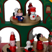 Boîte à musique en bois maison verte cm12x17h22