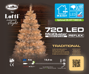 MiniCluster ø6cm XNTL 720 LED TRADITIONNEL 4+14,9m Lumières de Noël