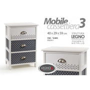 Faire de tiroirs polyvalents Cuisine 3 tiroirs en bois 40 x 29 x 59h cm