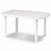 Table de jardin ovale en résine blanche Otello 140x80x72 cm
