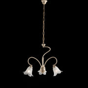 Chandelier de salon en fer doré à trois lumières 50x H46 cm