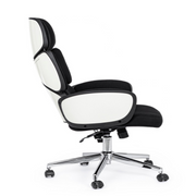 Fauteuil de bureau noir et blanc rembourré Armstrong