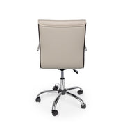 Fauteuil de bureau gris tourterelle avec accoudoirs en éco-cuir