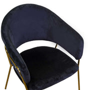 Fauteuil Rotterdam en velours noir h82 cm