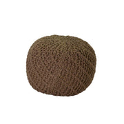 Pouf rond en tissu crème