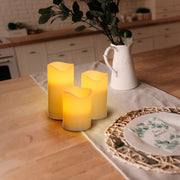 Set 3 Bougies Avorio LED IR Ø75xH10-12,5-15cm