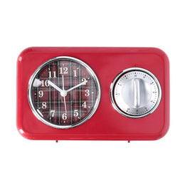 Horloge en plastique avec minuterie rouge cm17x5x10,5